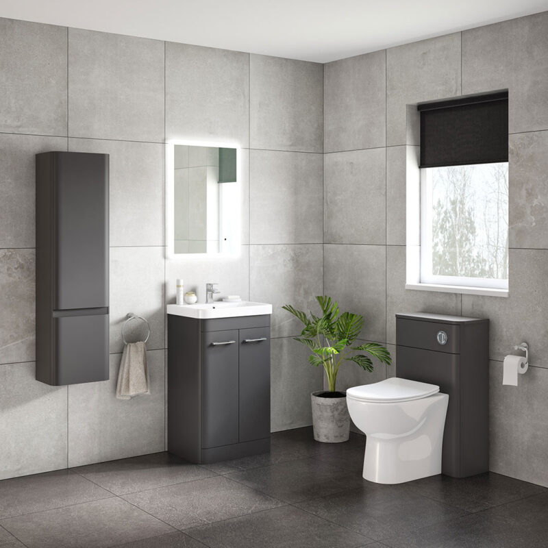 Casi 500mm 2 Door Floor Unit Grey - Image 2