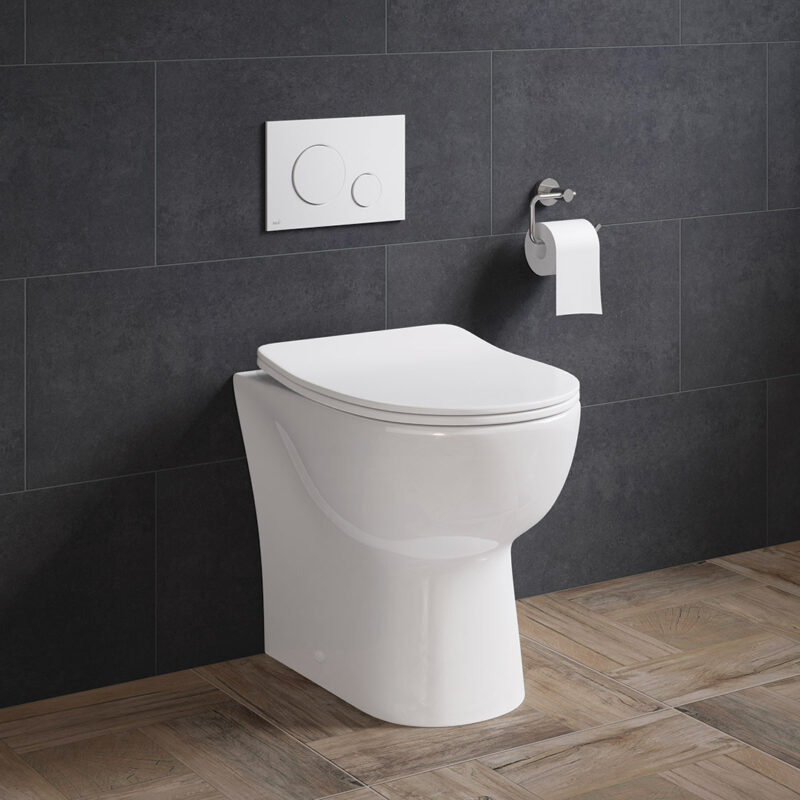 Finley Back To Wall Toilet Pan & Slim D-Shape Soft Close Seat - Image 2