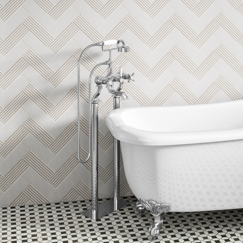 Farnham Bath Shower Mixer - Crosshead - Image 3
