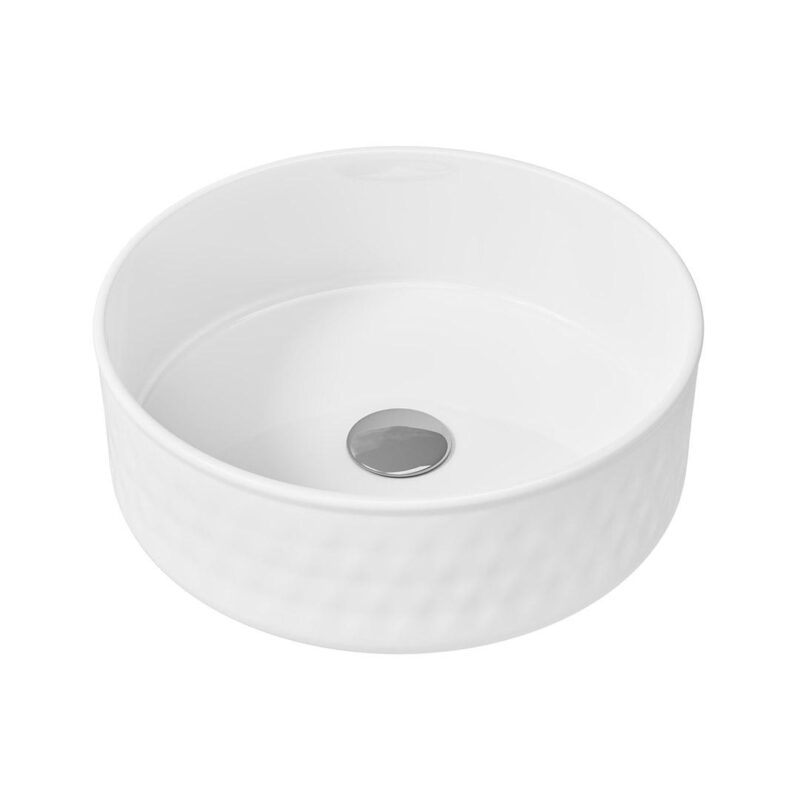 Porto Freestanding Ceramic Basin with Geometric Texture