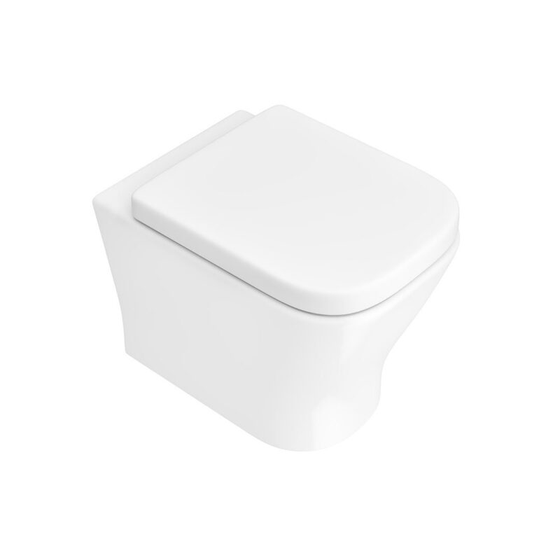 Brant Wall Hung Rimless Toilet Pan & Square Soft Close Seat - Image 3