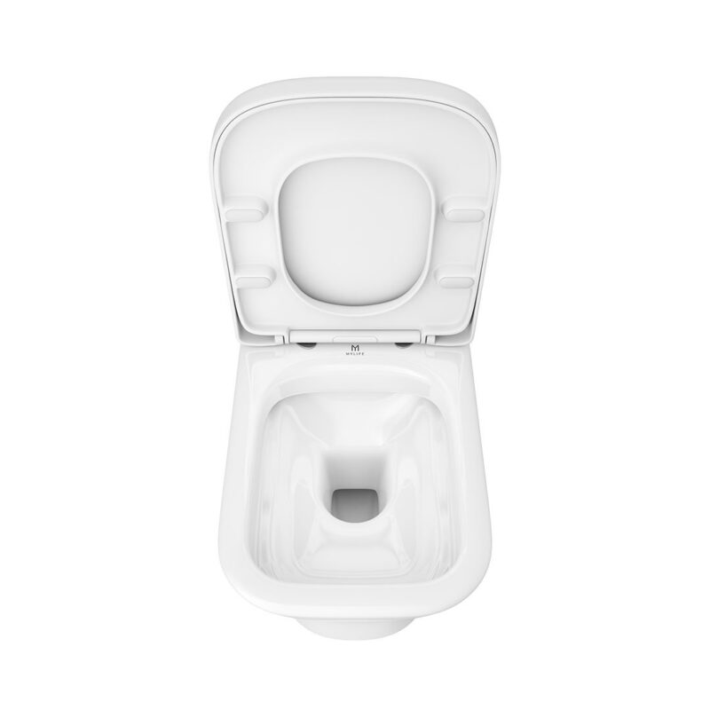Brant Wall Hung Rimless Toilet Pan & Square Soft Close Seat - Image 5