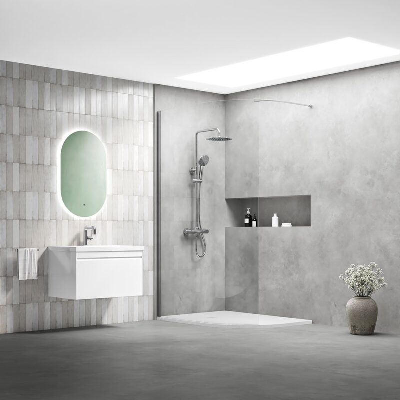 Emmi 8mm Curved Wetroom Panel Glass Only - Image 3