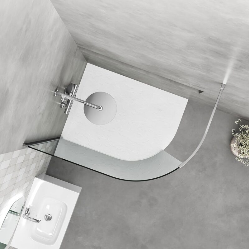 Emmi Curved Wetroom Panel Profile & Bracing Bar Kit Chrome - Image 2