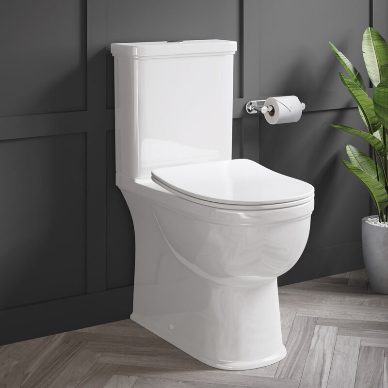 Farnham Fully Enclosed Toilet Pan, Cistern & Slim Soft Close Seat - Image 2