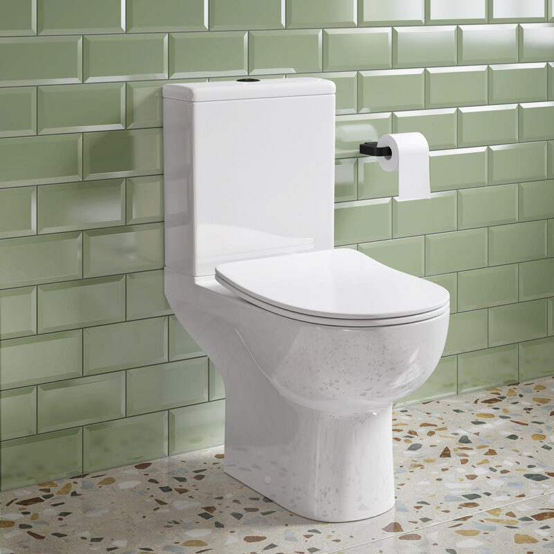 Foye Open Back Toilet Pan, Cistern & Slim Soft Close Seat - Image 2