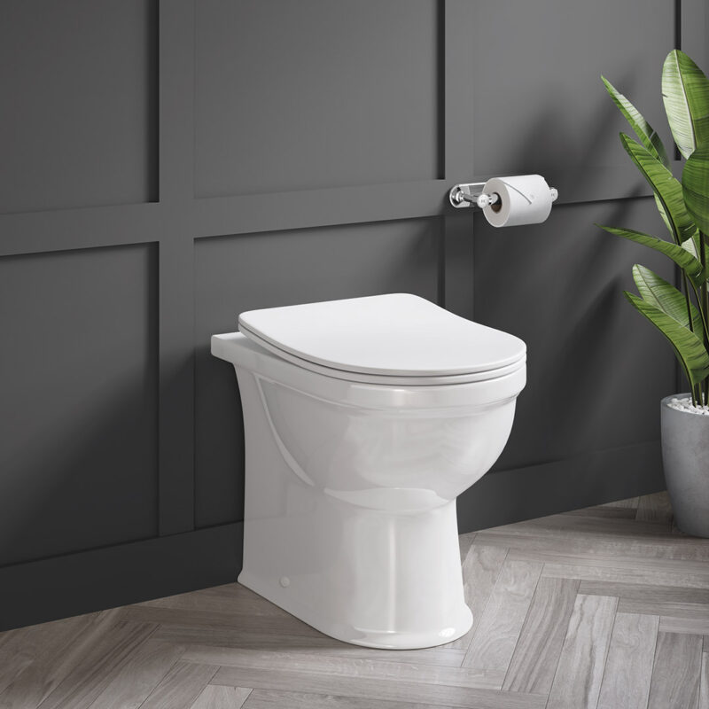 Farnham Back To Wall Rimless Toilet Pan & Slim Soft Close Seat - Image 2