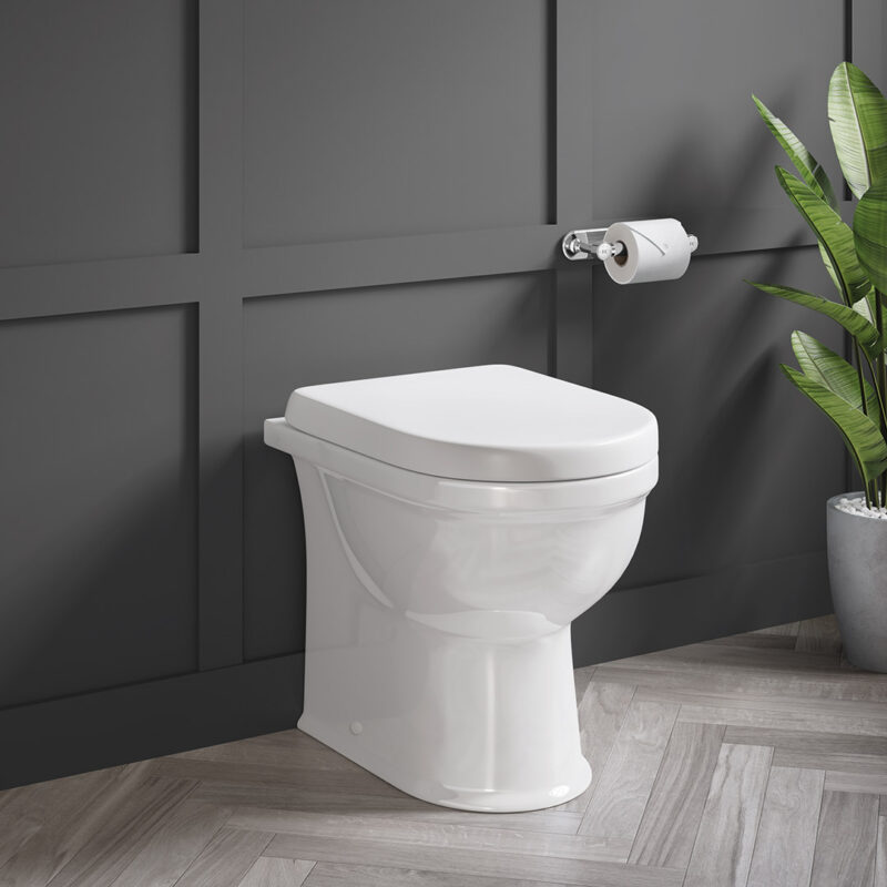 Farnham Back To Wall Rimless Toilet Pan & Standard Soft Close Seat - Image 2