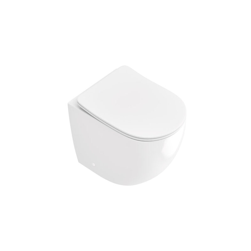 Edison Back To Wall Rimless Toilet Pan & Slim Soft Close Seat - Image 3