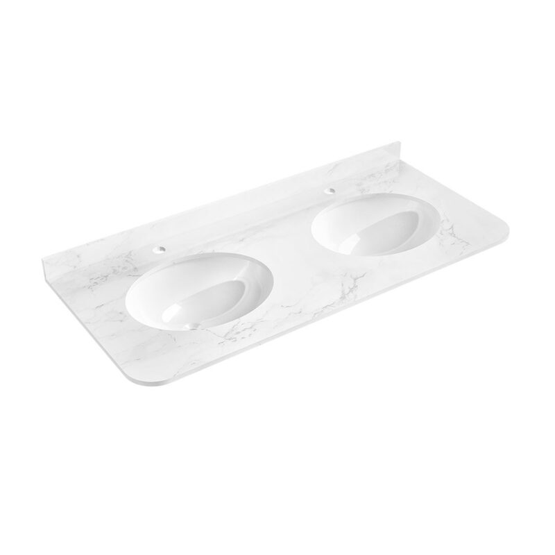 Farnham 1200mm Carrara Marble Worktop & Double Basin