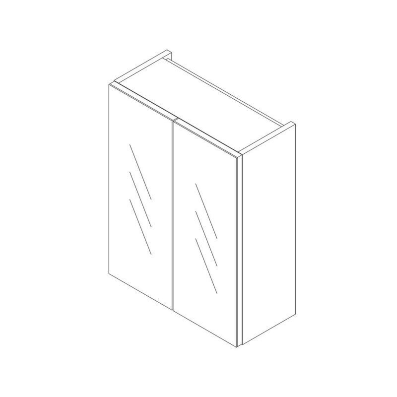 Slimline 500mm 2 Door Mirror Unit Kit