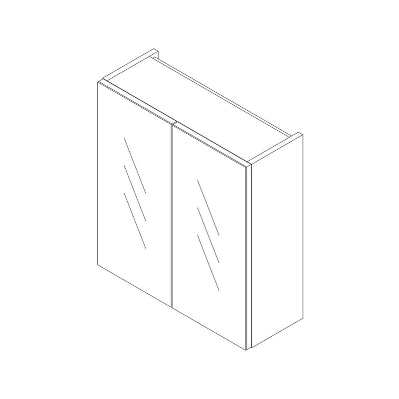 Slimline 600mm 2 Door Mirror Unit Kit